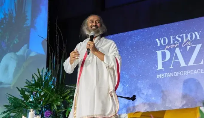 Gurudev Sri Sri Ravi Shankar at an I Stand for Peace gathering